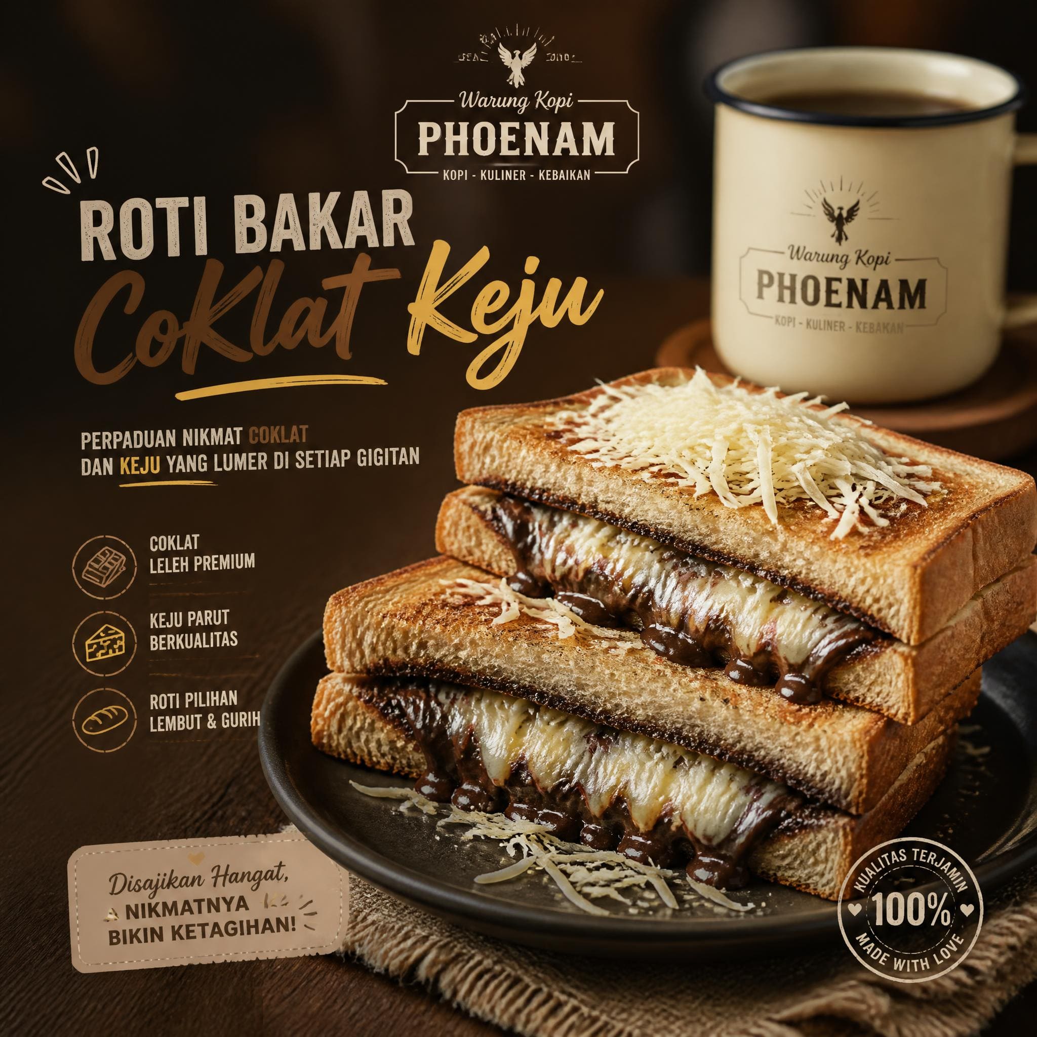 Roti Bakar CoKlat Keju Warkop Phoenam